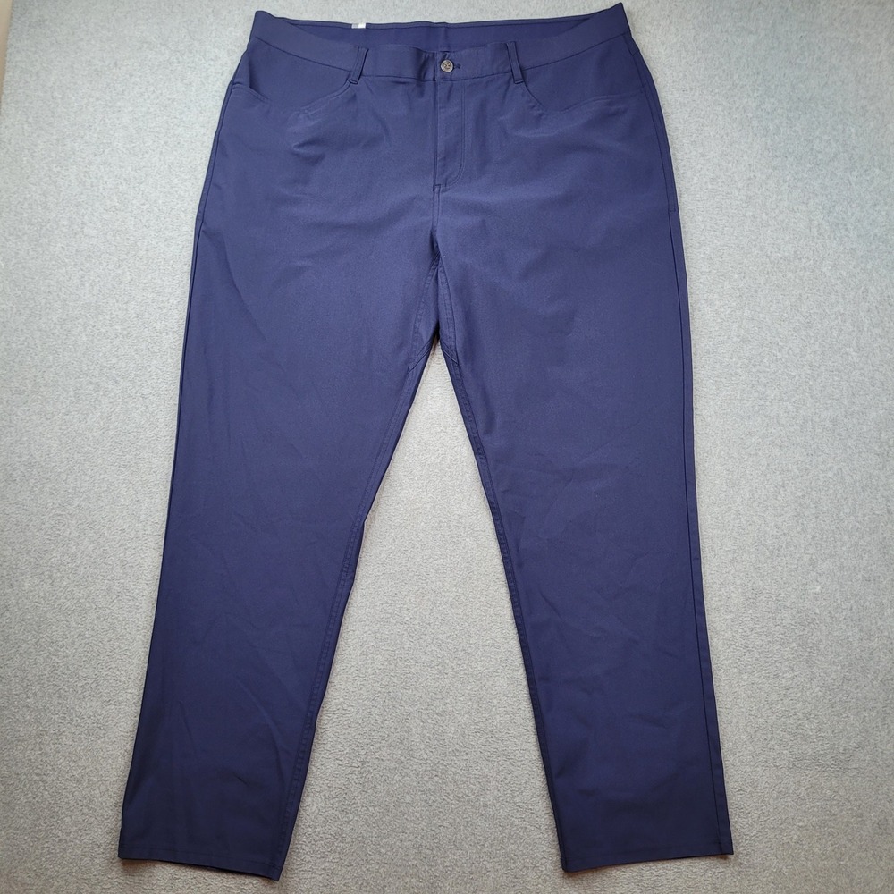 Rhoback Delta Performance Pants Mens 42x32 Blue Stretch Golf Chino MPAN0001